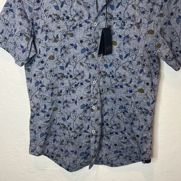 NWT Good Man Brand Floral Print Short Sleeve Button Down Shirt Size M - Picture 5 of 8